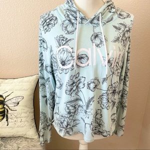 Calvin Klein performance blue floral hoodie medium